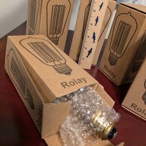 Royal Designs Clear Glass Vintage Decorative Antique Edison Style Bulb Lot Of 5